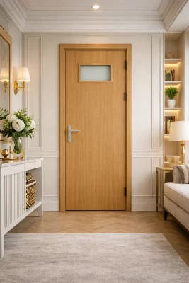 Mẫu cửa composite Quận 3 TPHCM tông màu gỗ sồi thanh lịch cho biệt thự