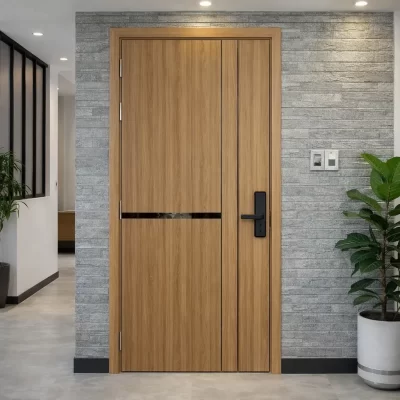 Mẫu cửa gỗ nhựa composite bền đẹp cho nhà phố hiện đại tại TPHCM
