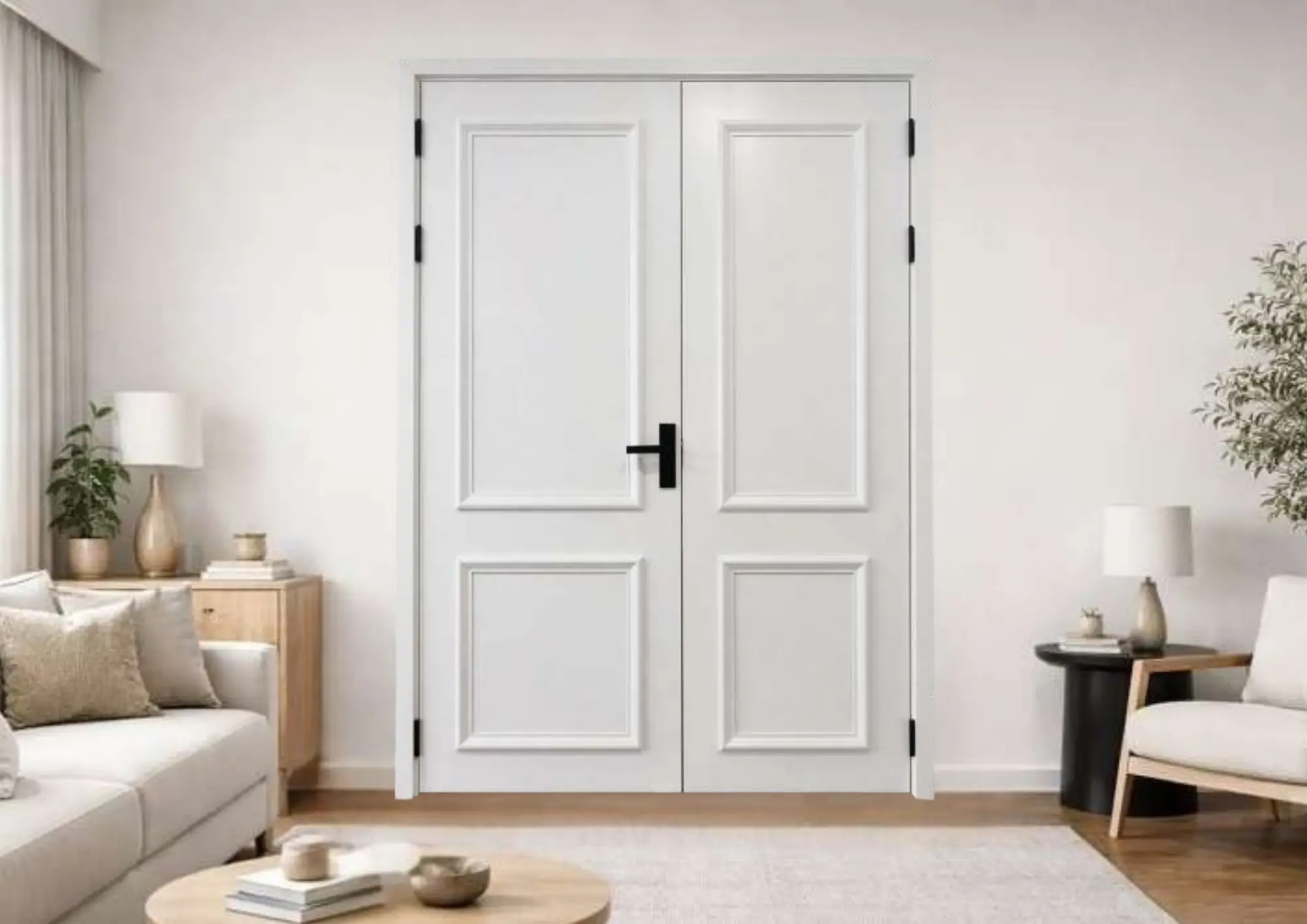 Mẫu cửa nhựa composite trắng sang trọng cho khu Tên Lửa