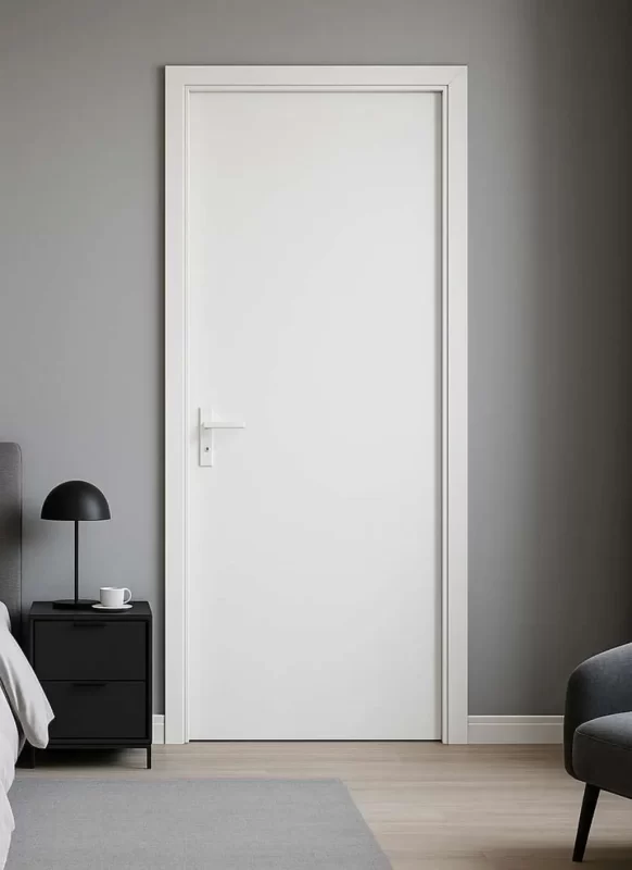 Mẫu cửa nhựa giả gỗ composite sang trọng lắp đặt thực tế tại căn hộ Nha Trang