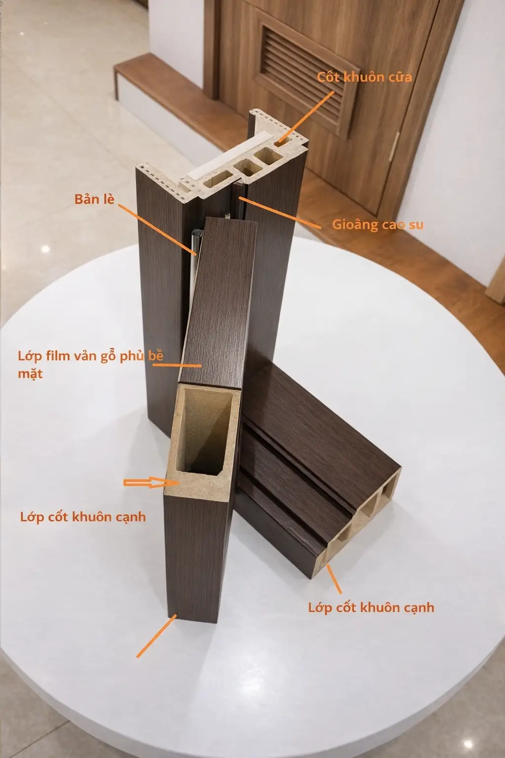 Phôi cửa nhựa composite nguyên sinh cao cấp không cong vênh mối mọt