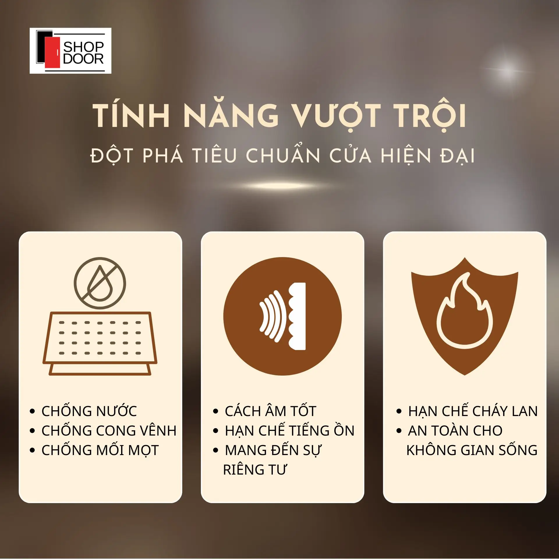 tính năng vượt trội của cửa composite