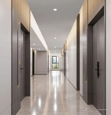 Mẫu cửa gỗ chống cháy EI60 sang trọng cho khách sạn tại Nha Trang.