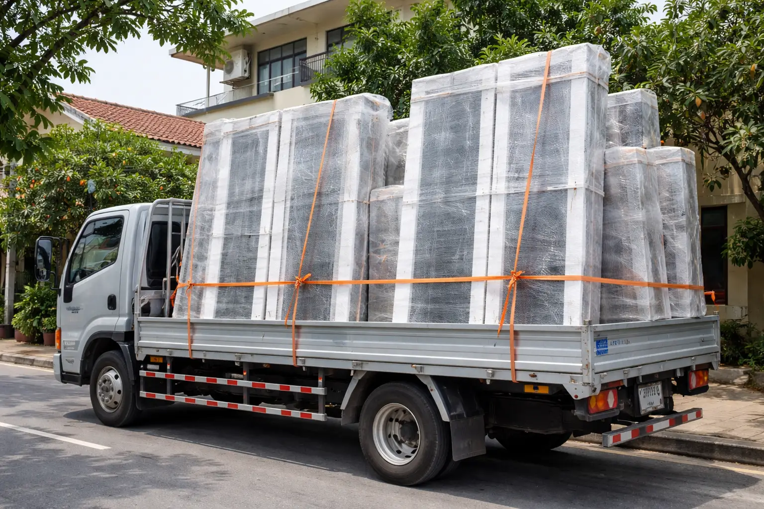 Vận chuyển cửa nhựa an toàn đến công trình khu vực Bắc Nha Trang